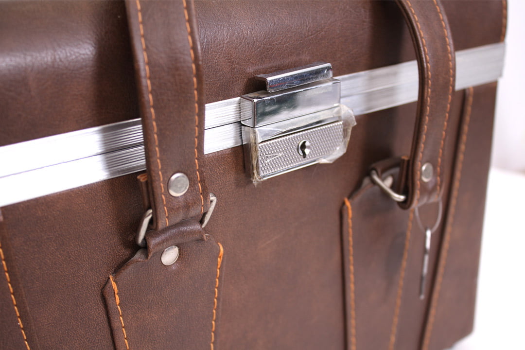 Grote bruine leren vintage cameratas
