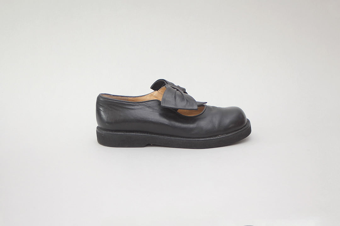 Zwarte leren vintage schoenen met strik 35