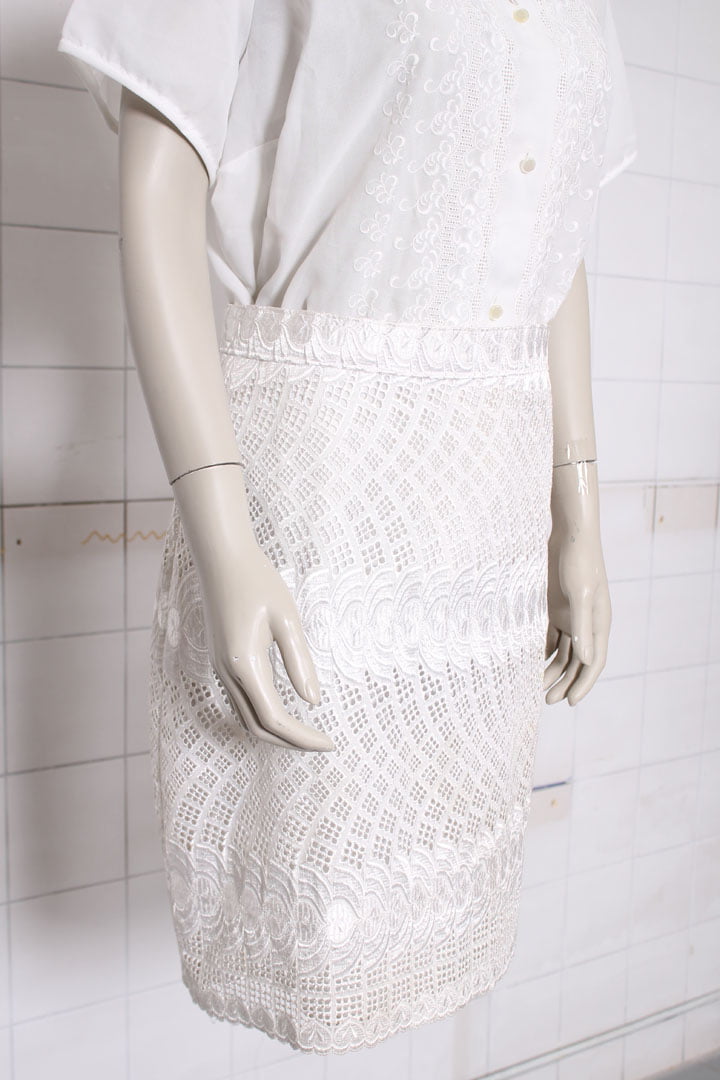 Witte vintage kanten rok