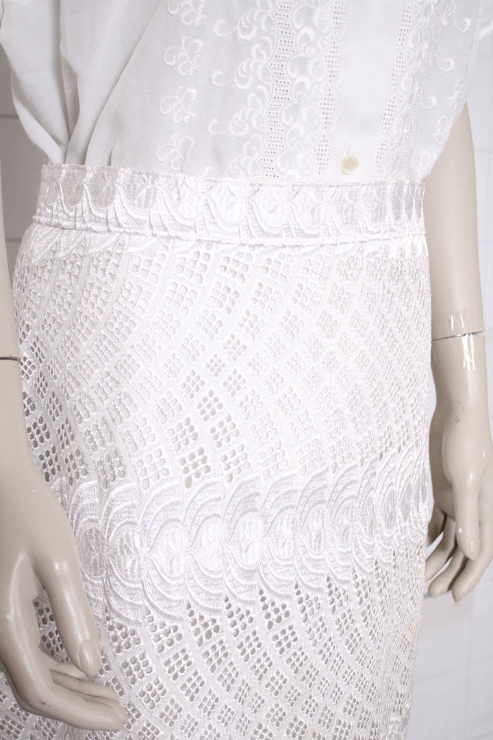 Witte vintage kanten rok