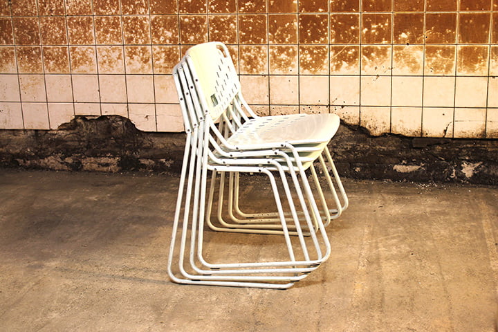 4 Talin Dallas witte vintage stoelen