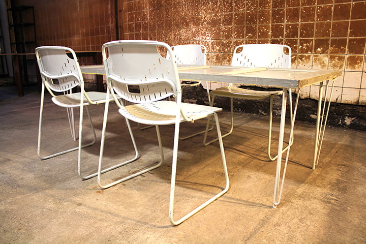 4 Talin Dallas witte vintage stoelen