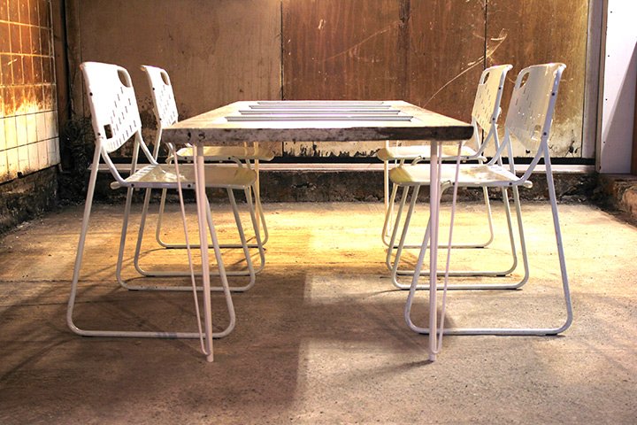 4 Talin Dallas witte vintage stoelen