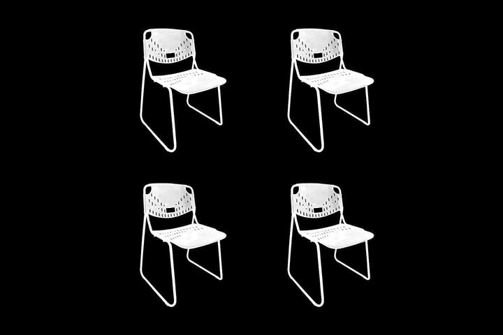 4 Talin Dallas witte vintage stoelen
