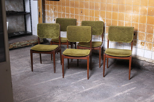 5 vintage Deens design eetkamerstoelen