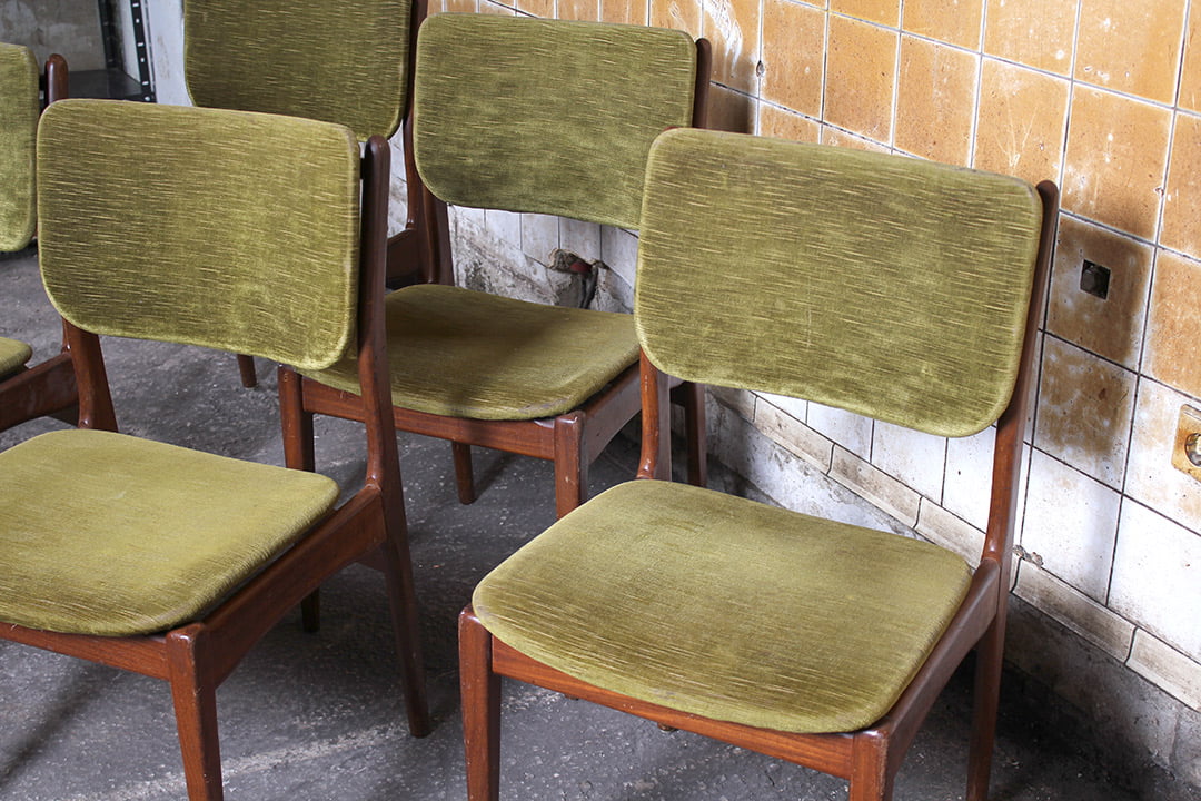 5 vintage Deens design eetkamerstoelen