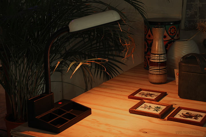 Vintage bureaulamp met pennenbak