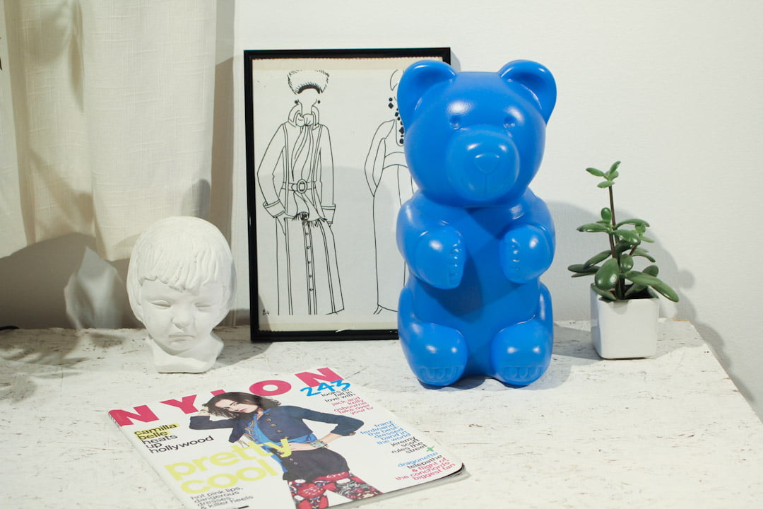 Blauwe gummibeer beren lamp