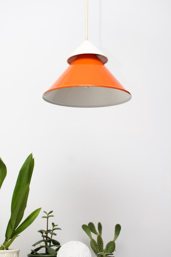 Oranje hanglamp vintage 25 cm