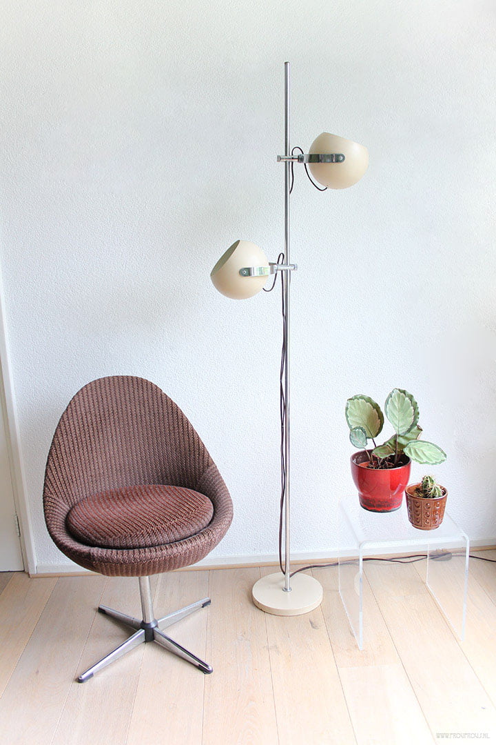 Vintage Herda bollenlamp beige