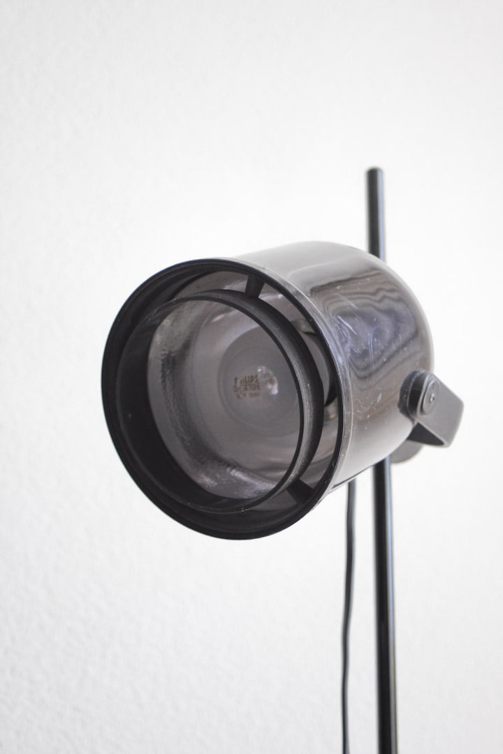 Zwarte vintage vloerlamp spot