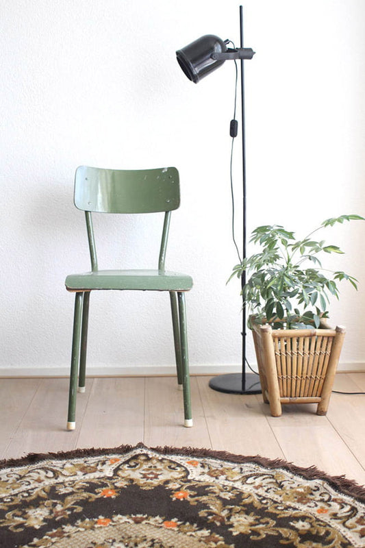 Vintage legergroene stoel