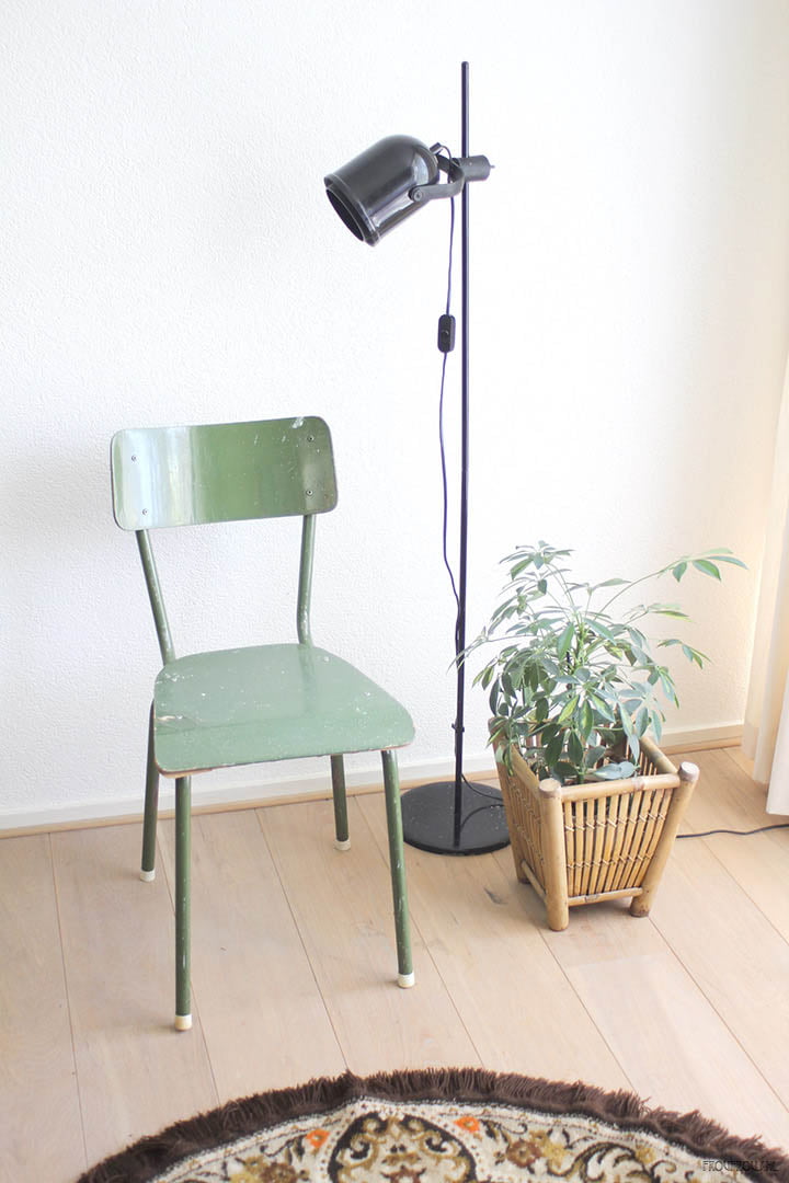 Vintage legergroene stoel