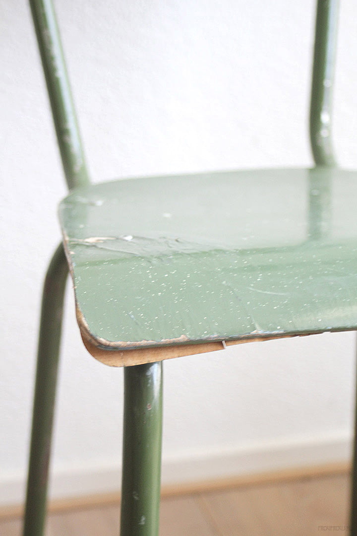 Vintage legergroene stoel