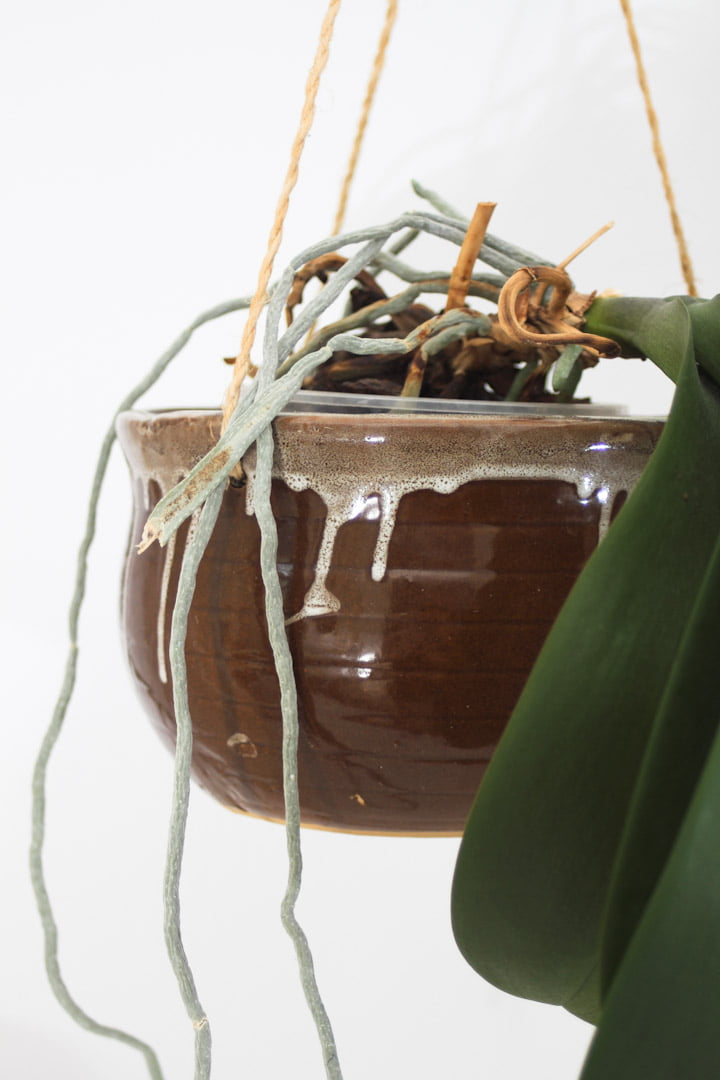 Vintage bruine hangpot