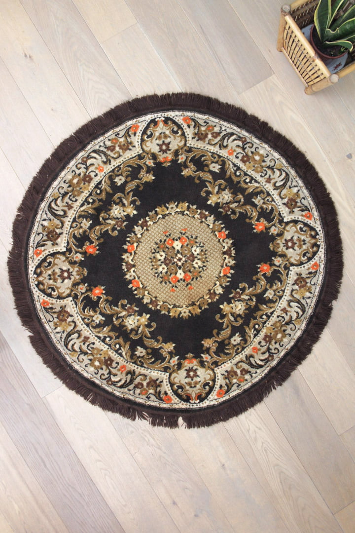 Rond vintage vloerkleed 135