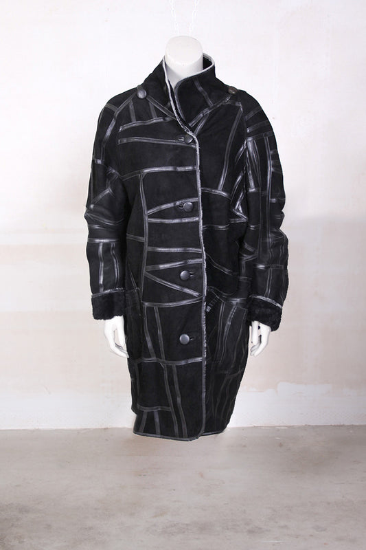 Vintage lammy coat zwart