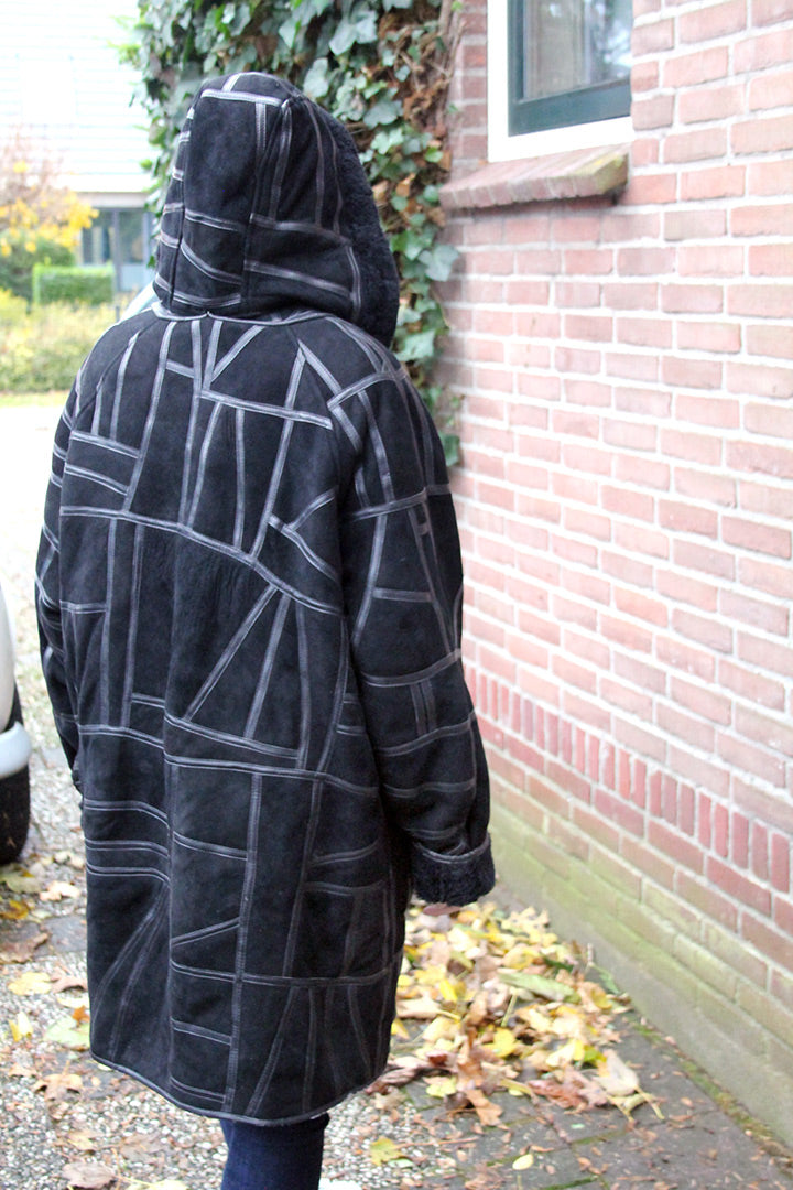Vintage lammy coat zwart