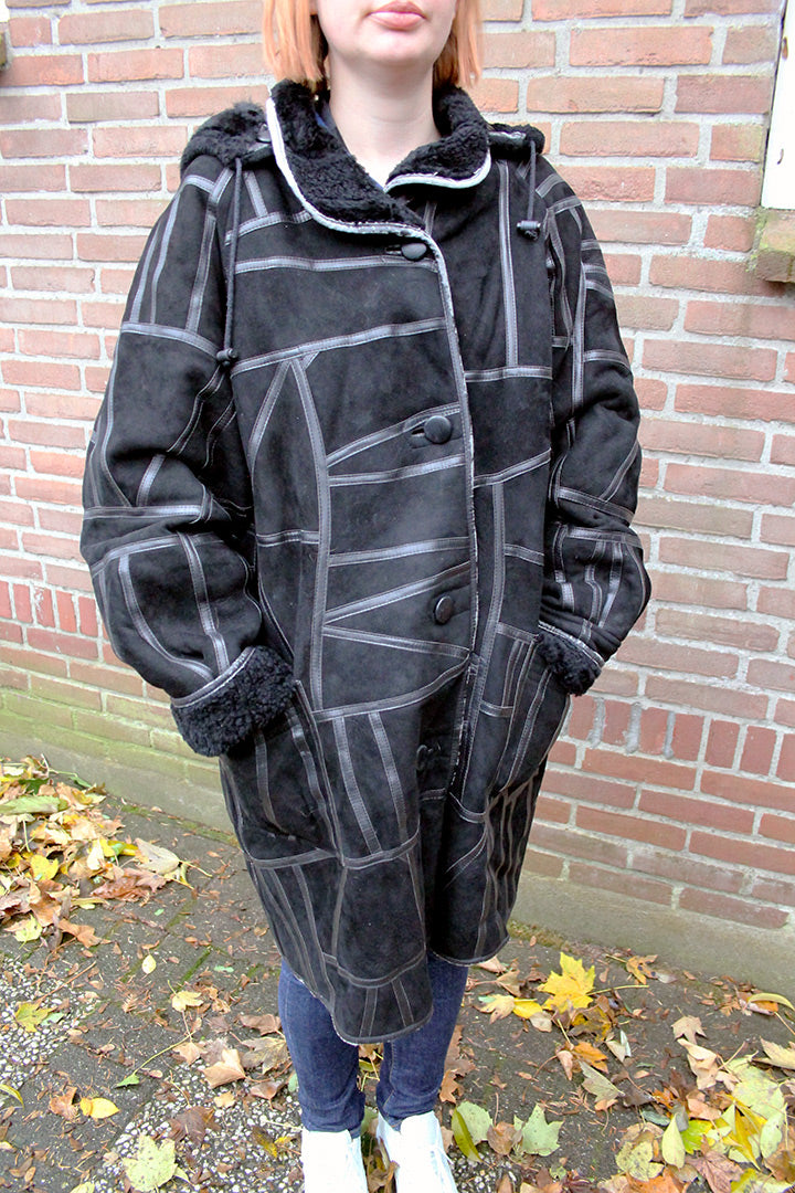 Vintage lammy coat zwart