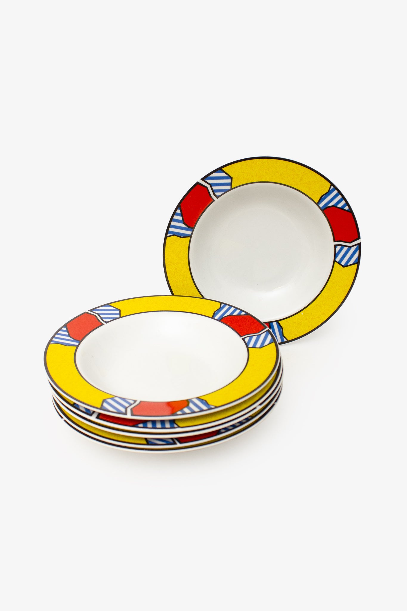 6-delige set diepe borden Studio Concept in Memphis stijl