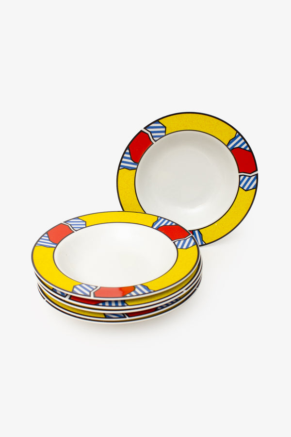 6-delige set diepe borden Studio Concept in Memphis stijl