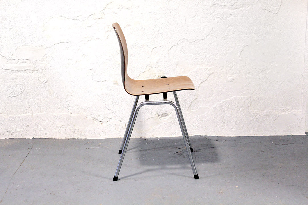 6 Vintage schoolstoelen plywood