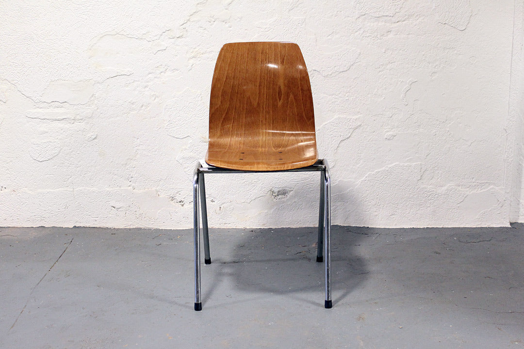 6 Vintage schoolstoelen plywood