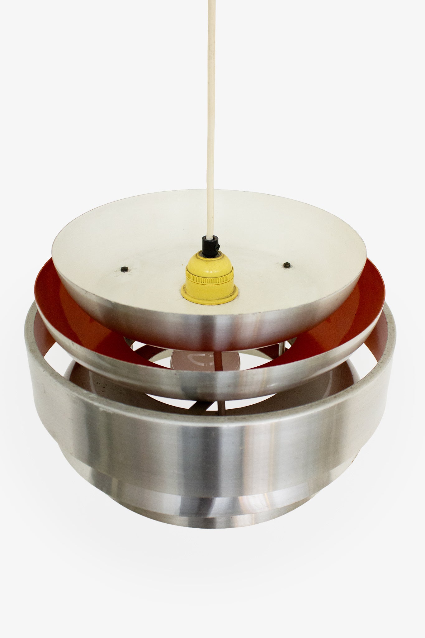 Lakro louvres hanglamp jaren 60 chrome oranje