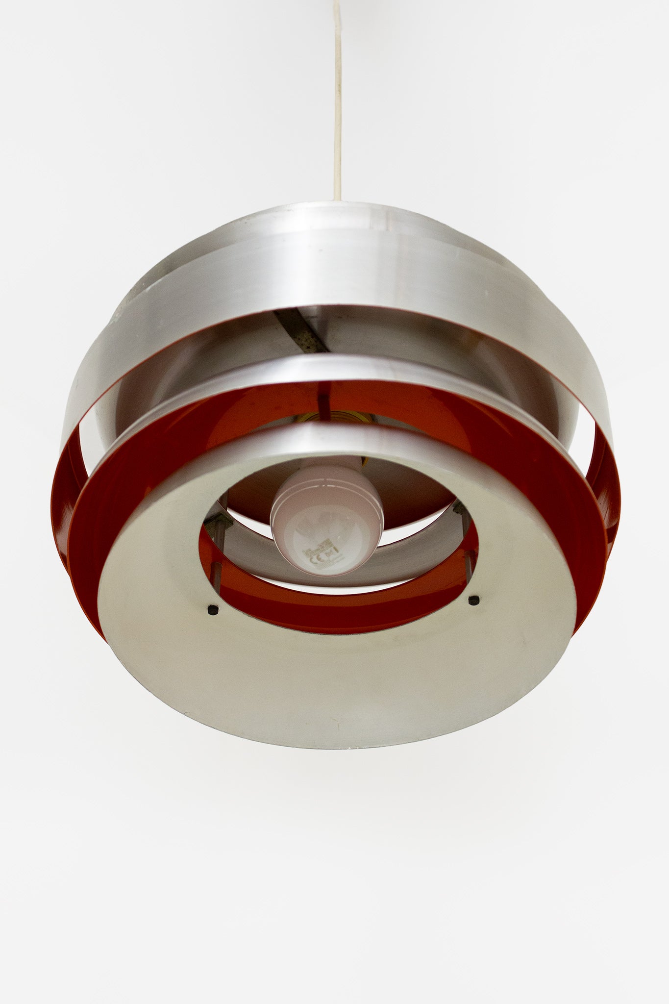 Lakro louvres hanglamp jaren 60 chrome oranje