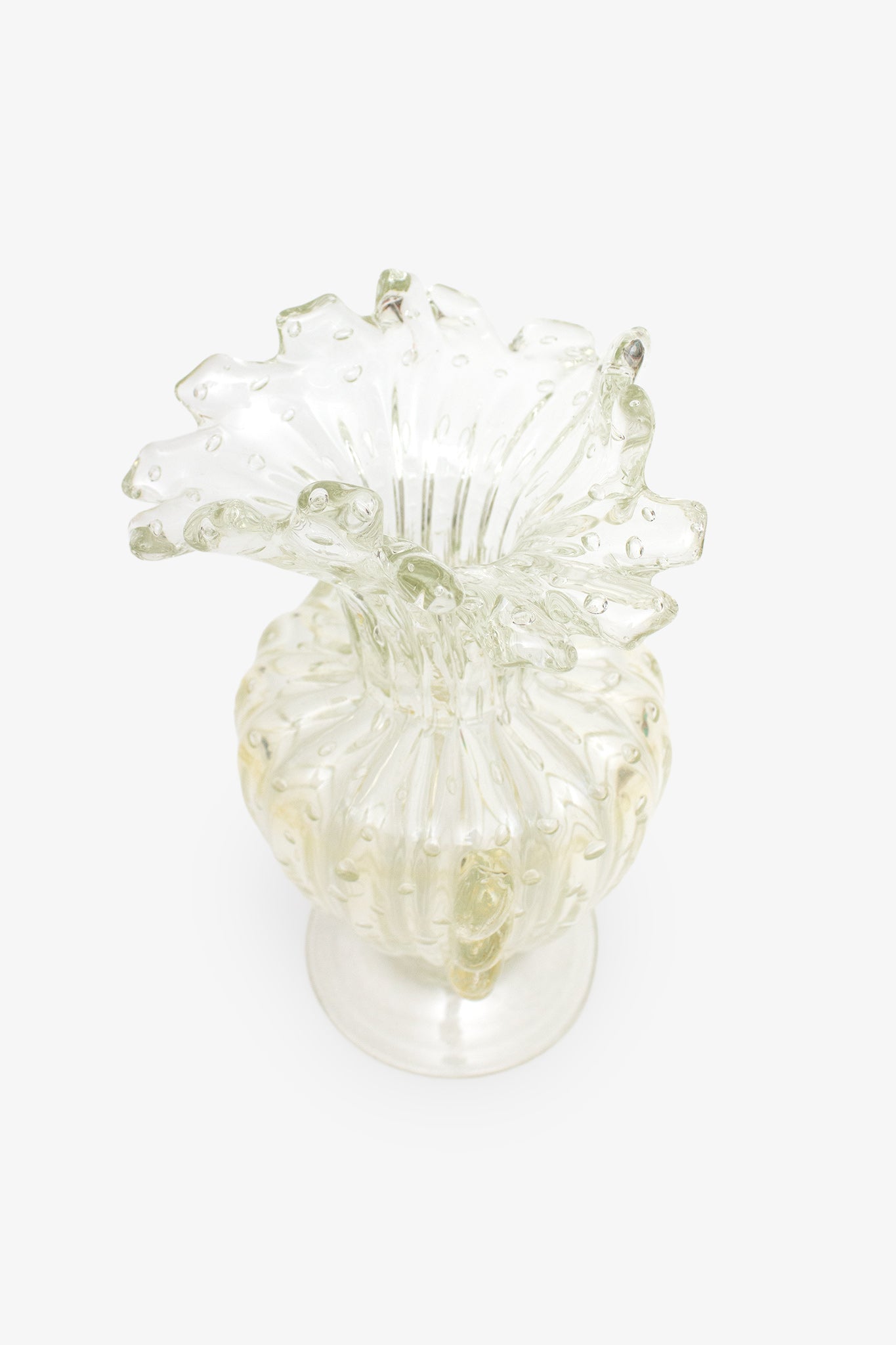 60’s Art Deco stijl Barovier & Toso Murano gegolfde bullicante vaas