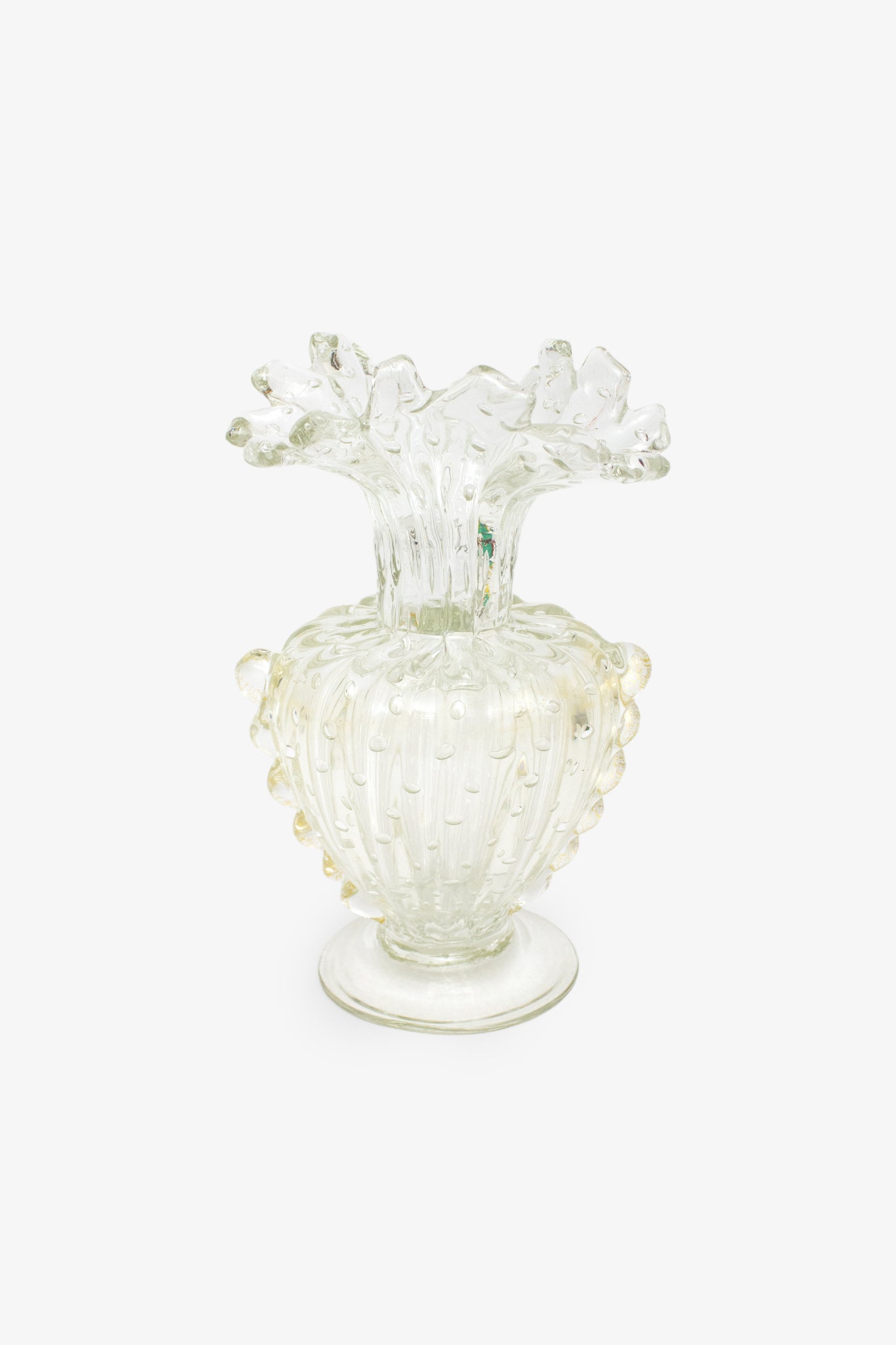 60’s Art Deco stijl Barovier & Toso Murano gegolfde bullicante vaas