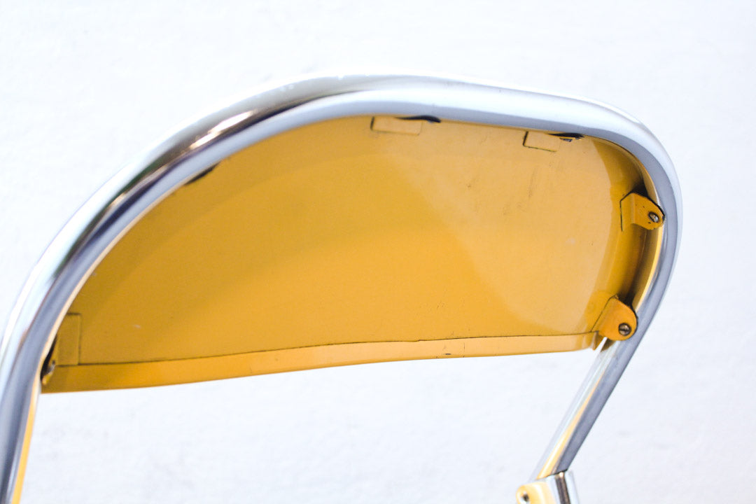 60s Gele metalen vintage opklapstoelen Samsonite