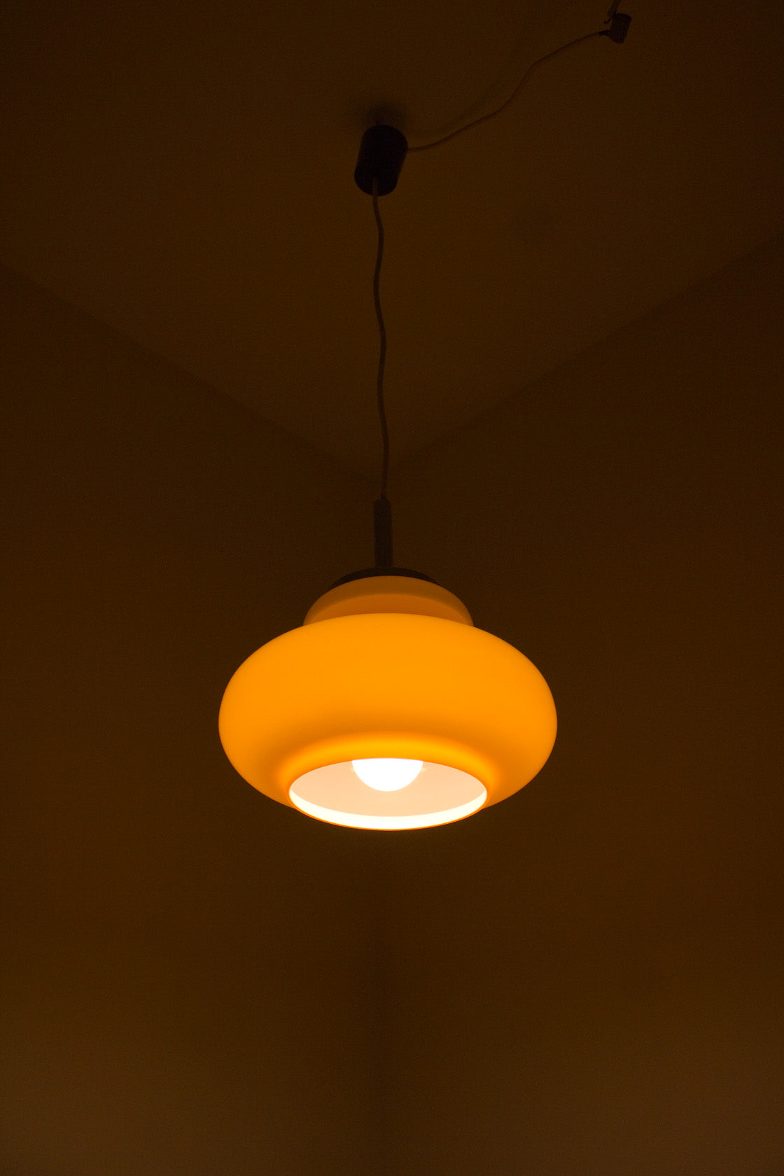 60s Honsel vintage oranje hanglamp