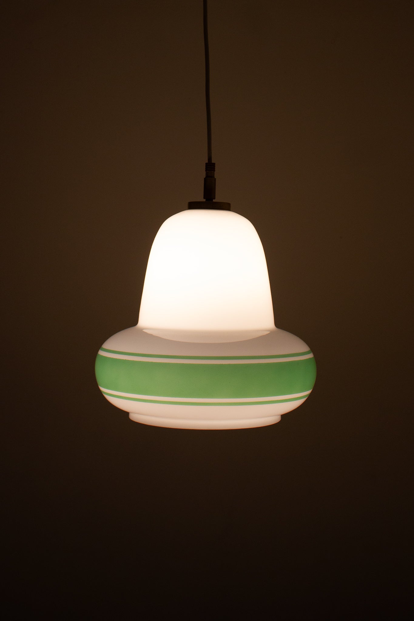 Vintage Italiaanse jaren 50 art deco opaline hanglamp