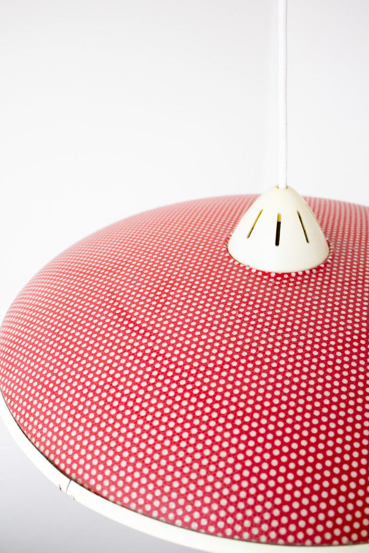 60s Rotaflex / Erco hanglamp rood met witte stippen