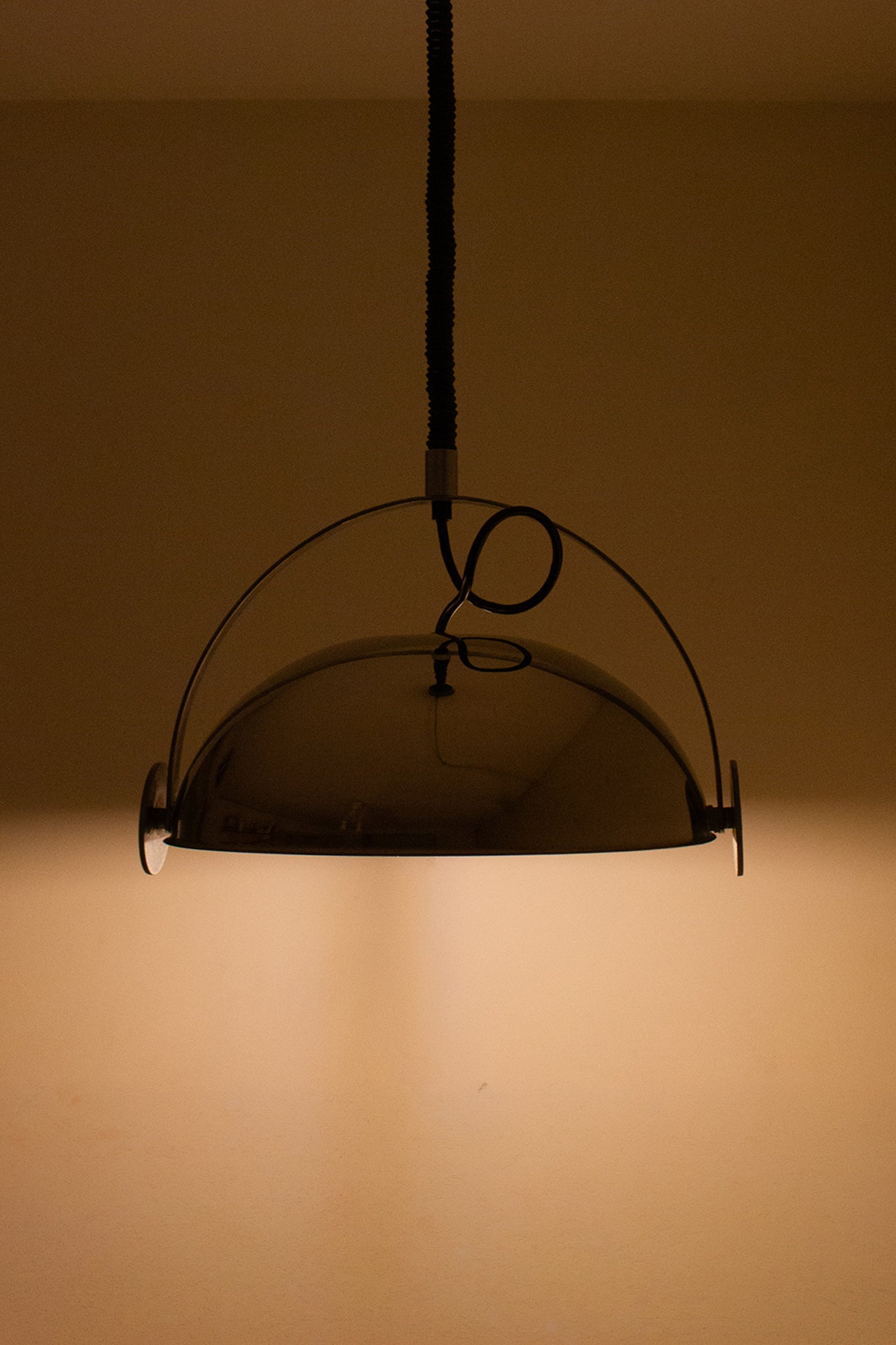 60’s chroom hanglamp Goffredo Reggiani voor Reggiani Srl