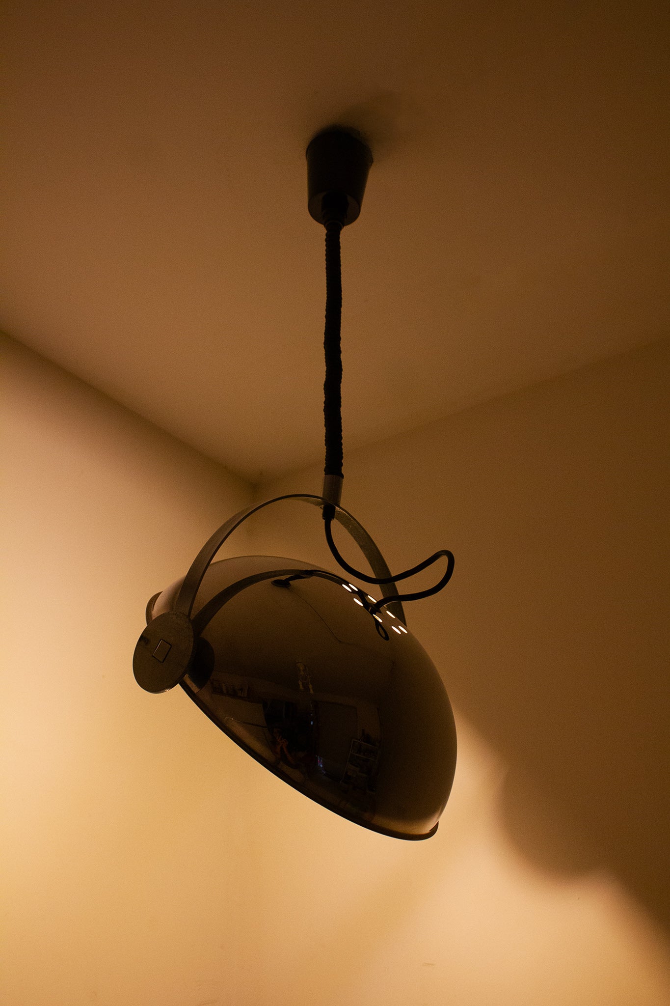 60’s chroom hanglamp Goffredo Reggiani voor Reggiani Srl