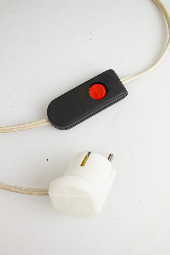 Keramieken tafellamp Walter Gerhards met bruine vintage kap