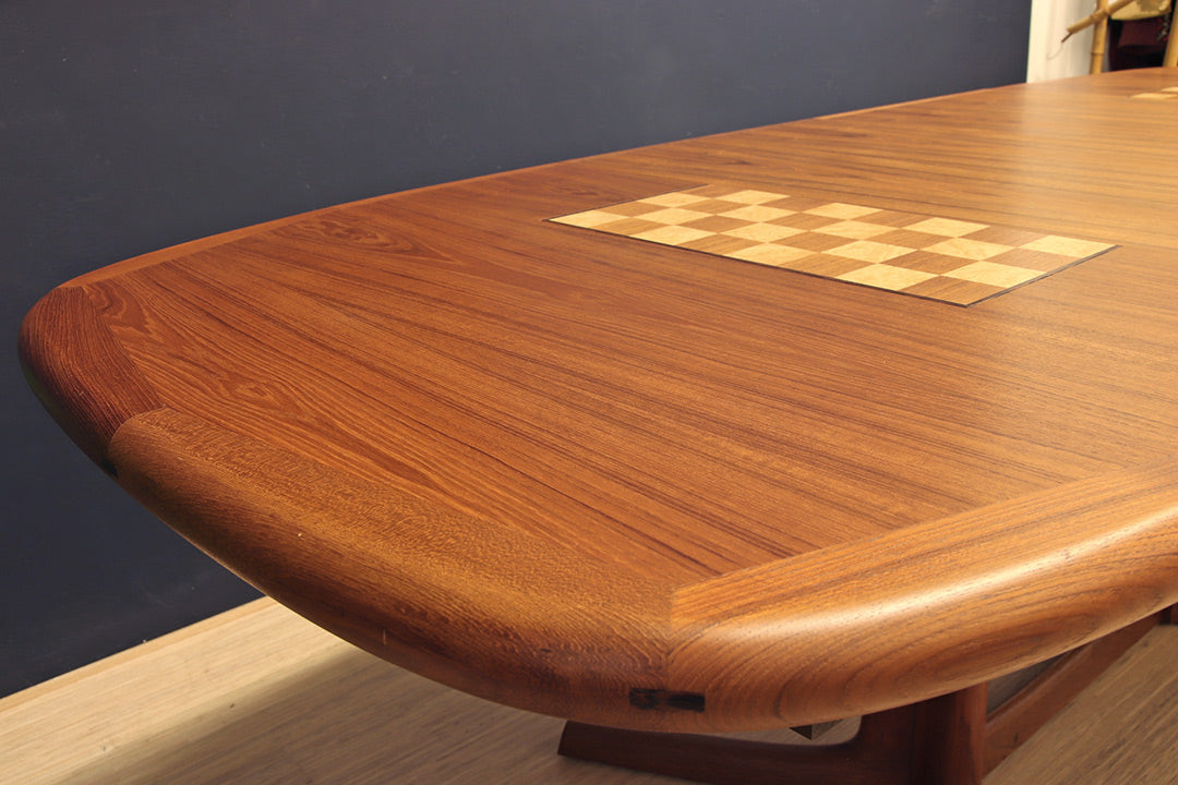 60s vintage Dyrlund eettafel met schaakbord