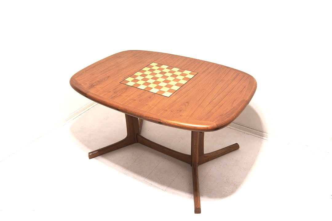 60s vintage Dyrlund eettafel met schaakbord