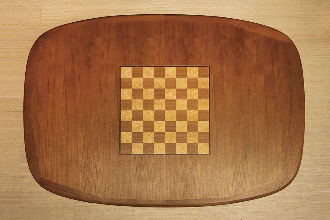 60s vintage Dyrlund eettafel met schaakbord