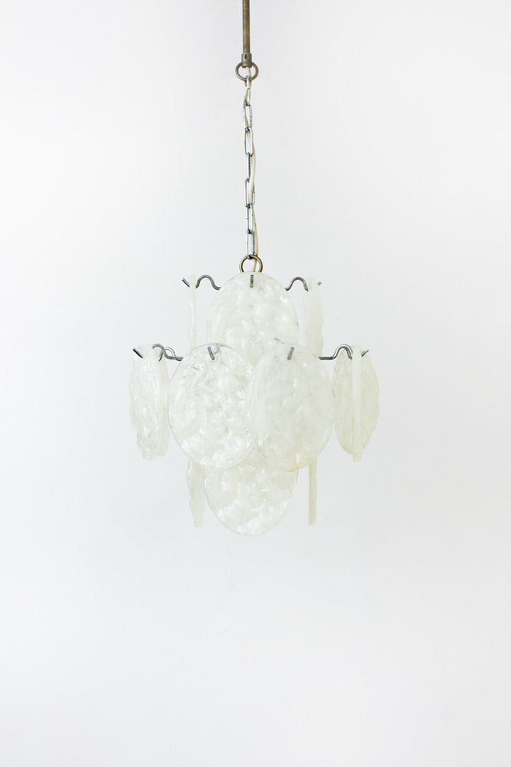 60s vintage hanglamp Frosted Ice Platen