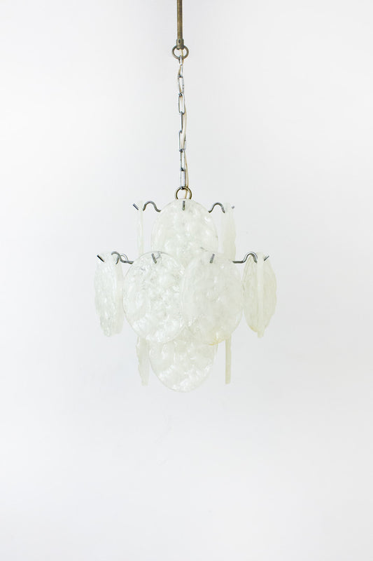 60s vintage hanglamp Frosted Ice Platen