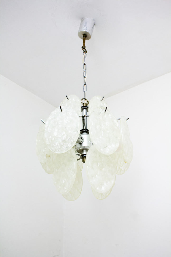 60s vintage hanglamp Frosted Ice Platen