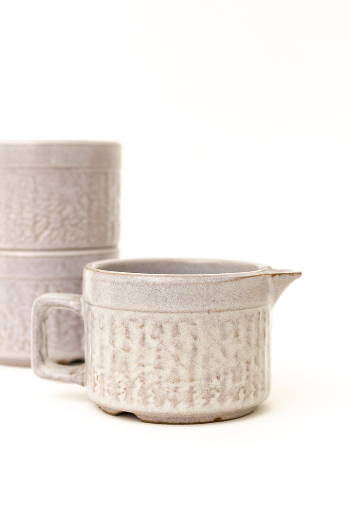7-delig vintage koffieservies West-Germany bruingrijs geglazuurd