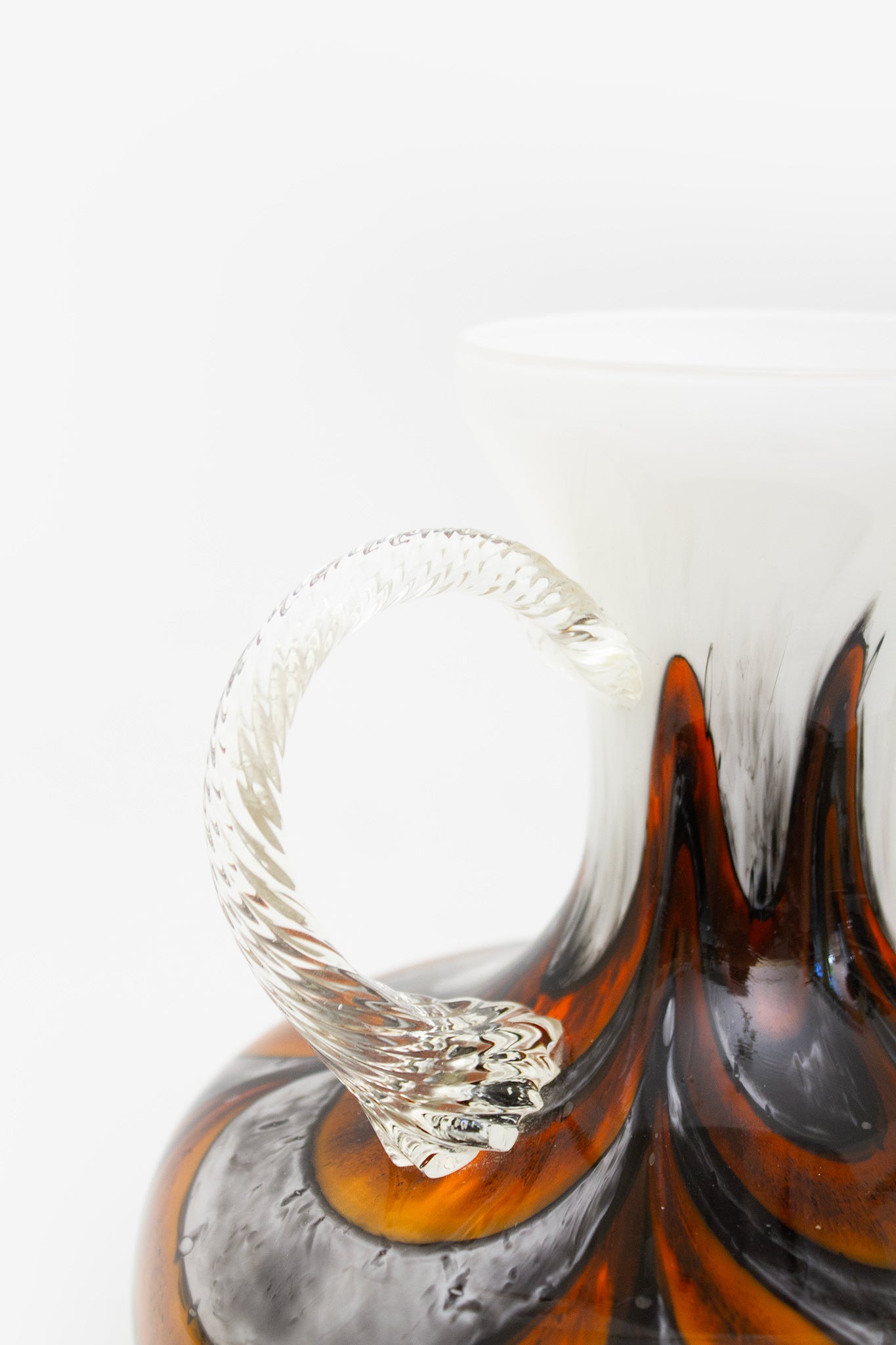 70’s Carlo Moretti oranje grijs opaline glazen karaf