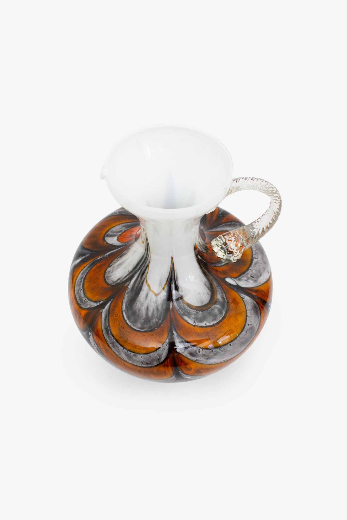 70’s Carlo Moretti oranje grijs opaline glazen karaf