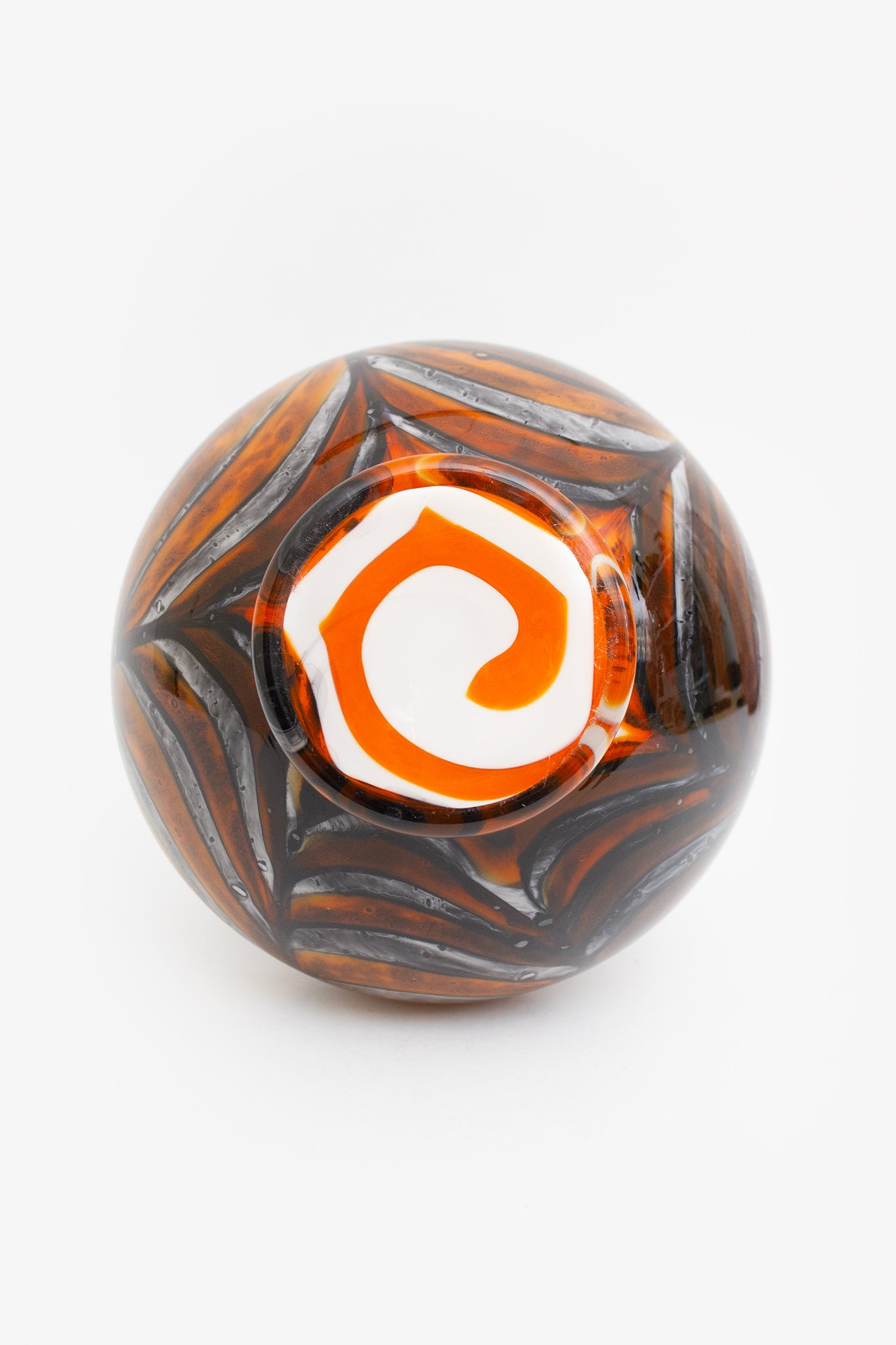 70’s Carlo Moretti oranje grijs opaline glazen karaf