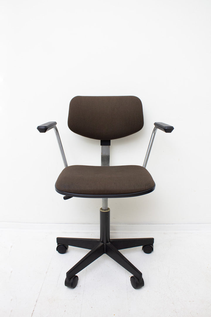 70s Gispen K7 bureaustoel met bruine originele bekleding