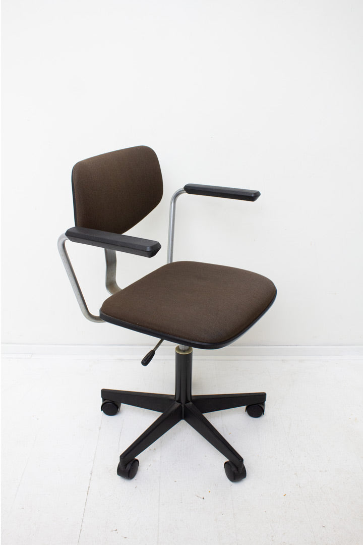 70s Gispen K7 bureaustoel met bruine originele bekleding